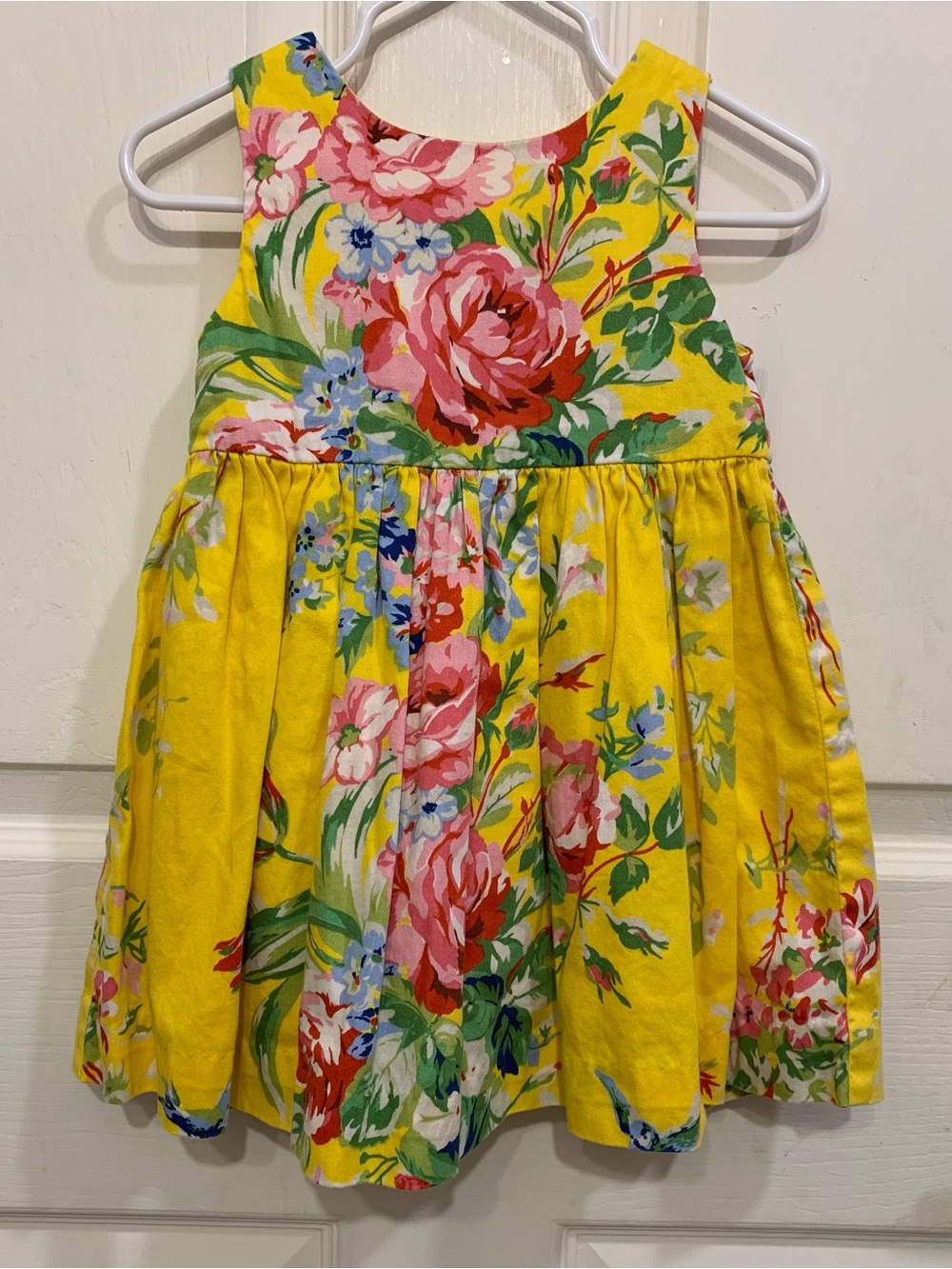 Polo Ralph Lauren 12mon Yellow Floral Lined Summer Dress. 3497